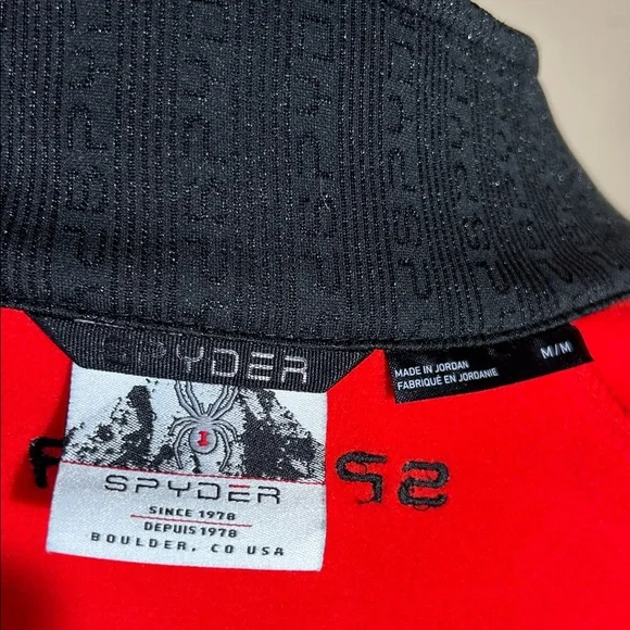 Spider Men’s Steller Full-Zip Jacket, Fleece Lined, Black & Red (Size Medium) - Picture 3 of 9